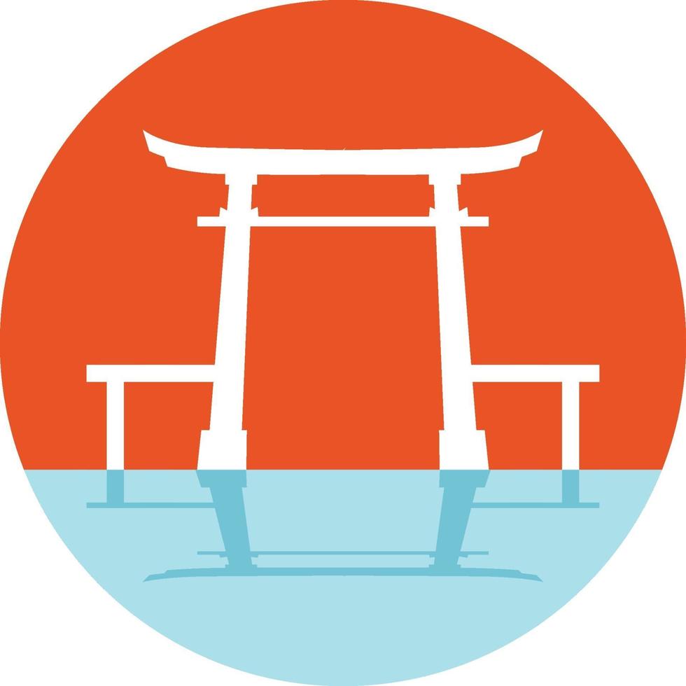 A Torii Gate Landmark of Shinto Shrine in Japan vector