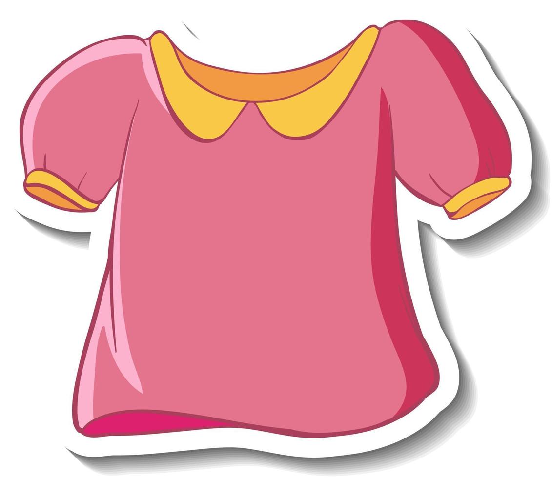 A sticker template with a pink shirt for women isolated vector