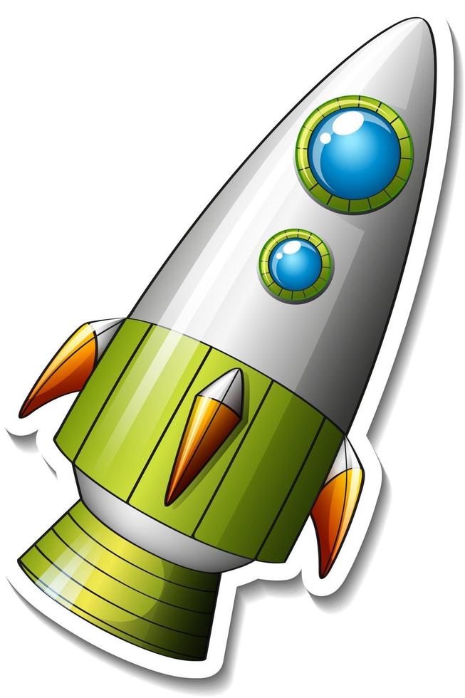 A sticker template with Rocket Space Cartoon isolated vector