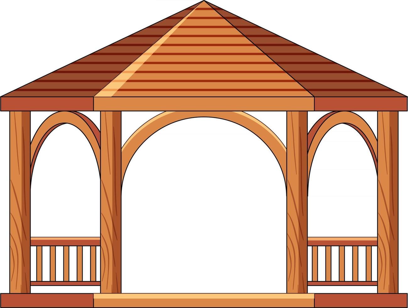 Wooden gazebo isolated on white background vector