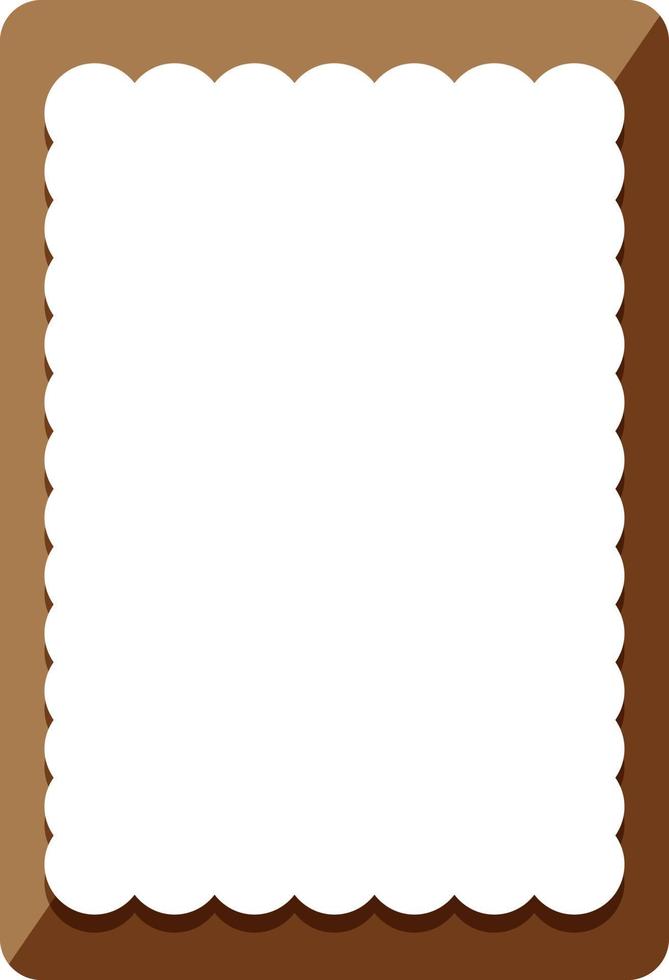 Empty brown curl frame banner template vector