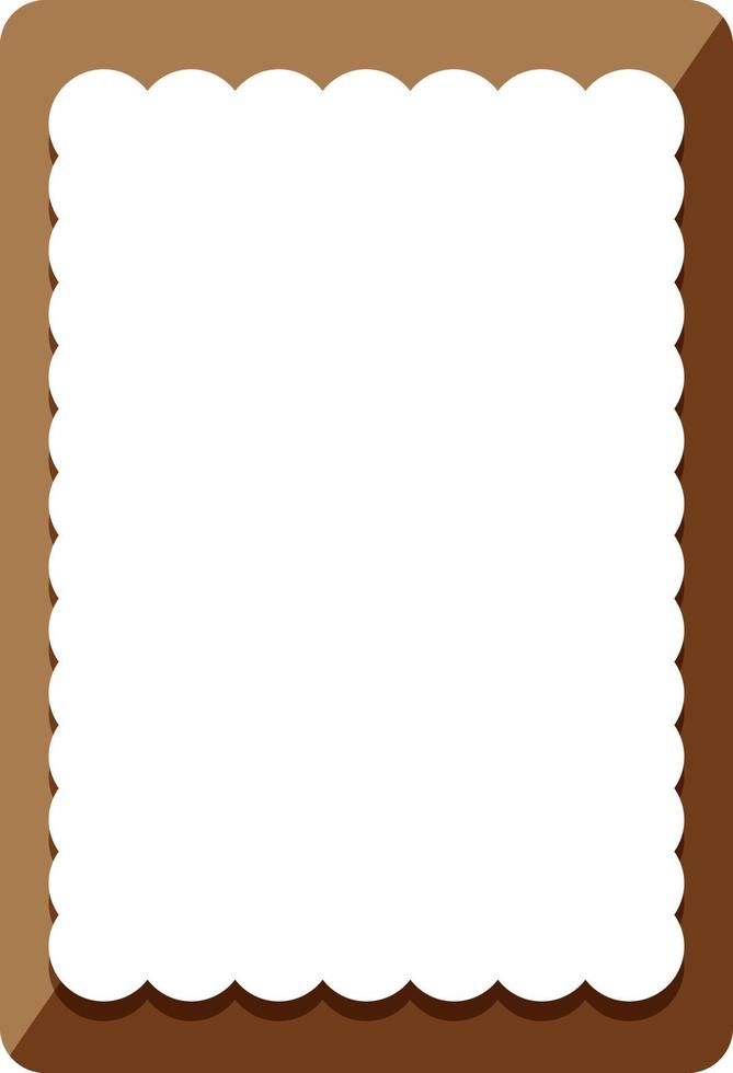 Empty brown curl frame banner template vector