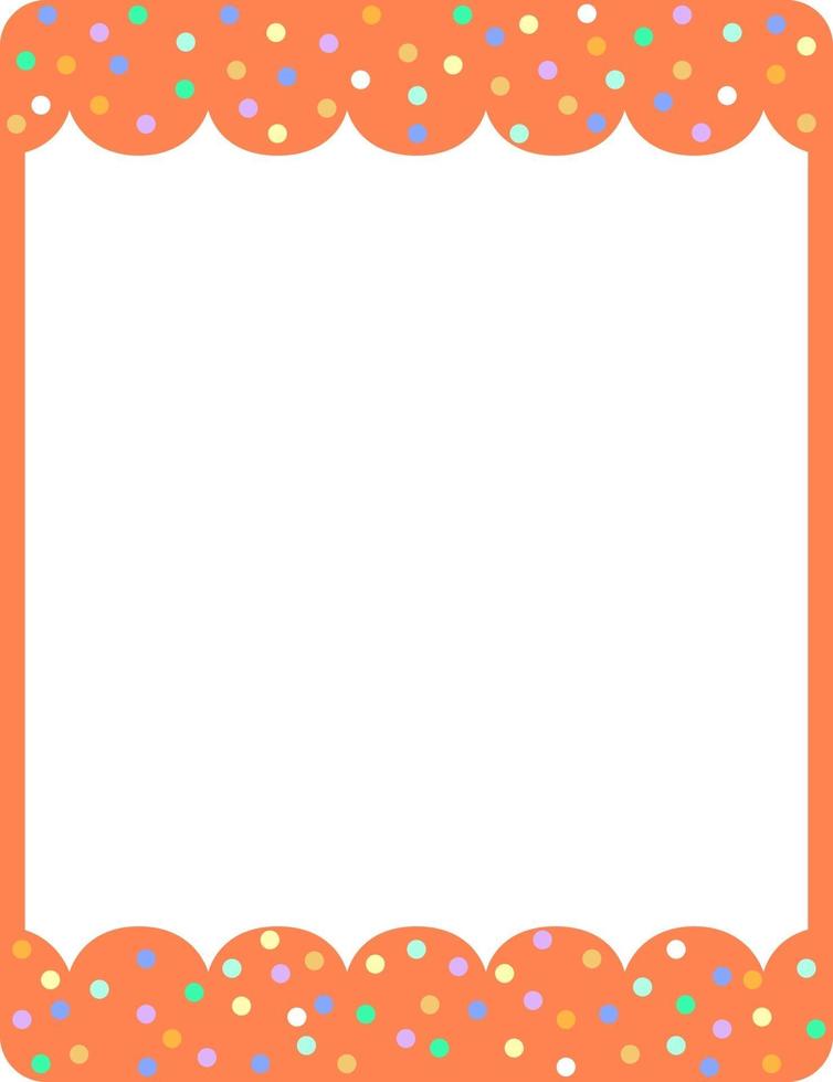 Empty orange curl frame banner template vector