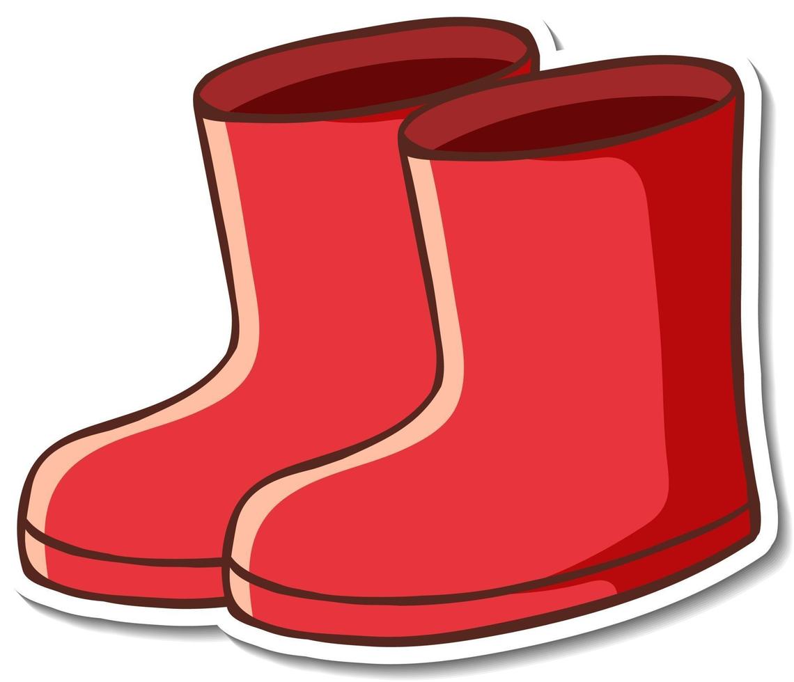 Sticker design with red boots footwear isolated vector