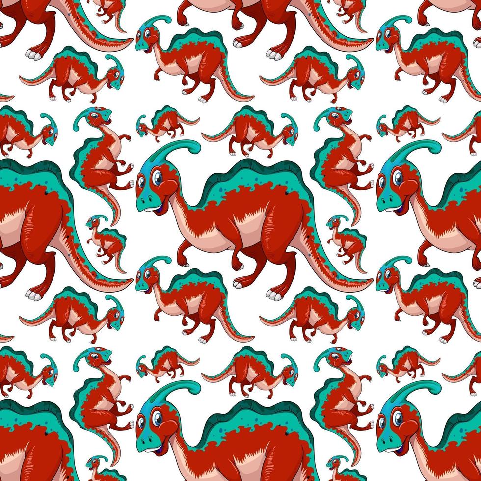 Seamless pattern with fantasy dinosaurs cartoon vector
