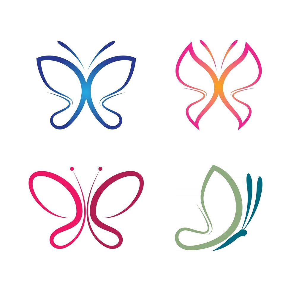 imágenes de logo de mariposa de belleza vector