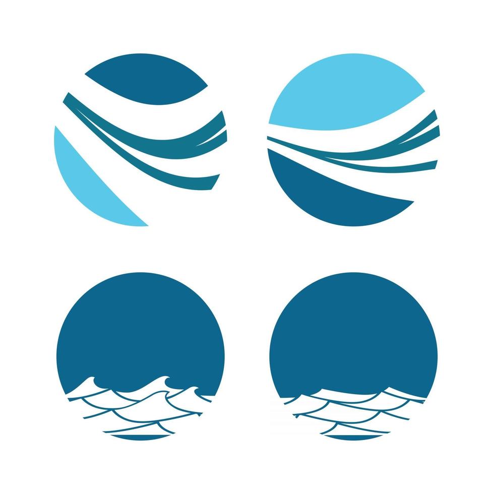 Water wave logo images vector