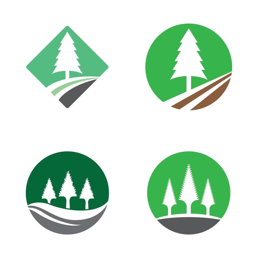 Pine tree logo images illustration vector