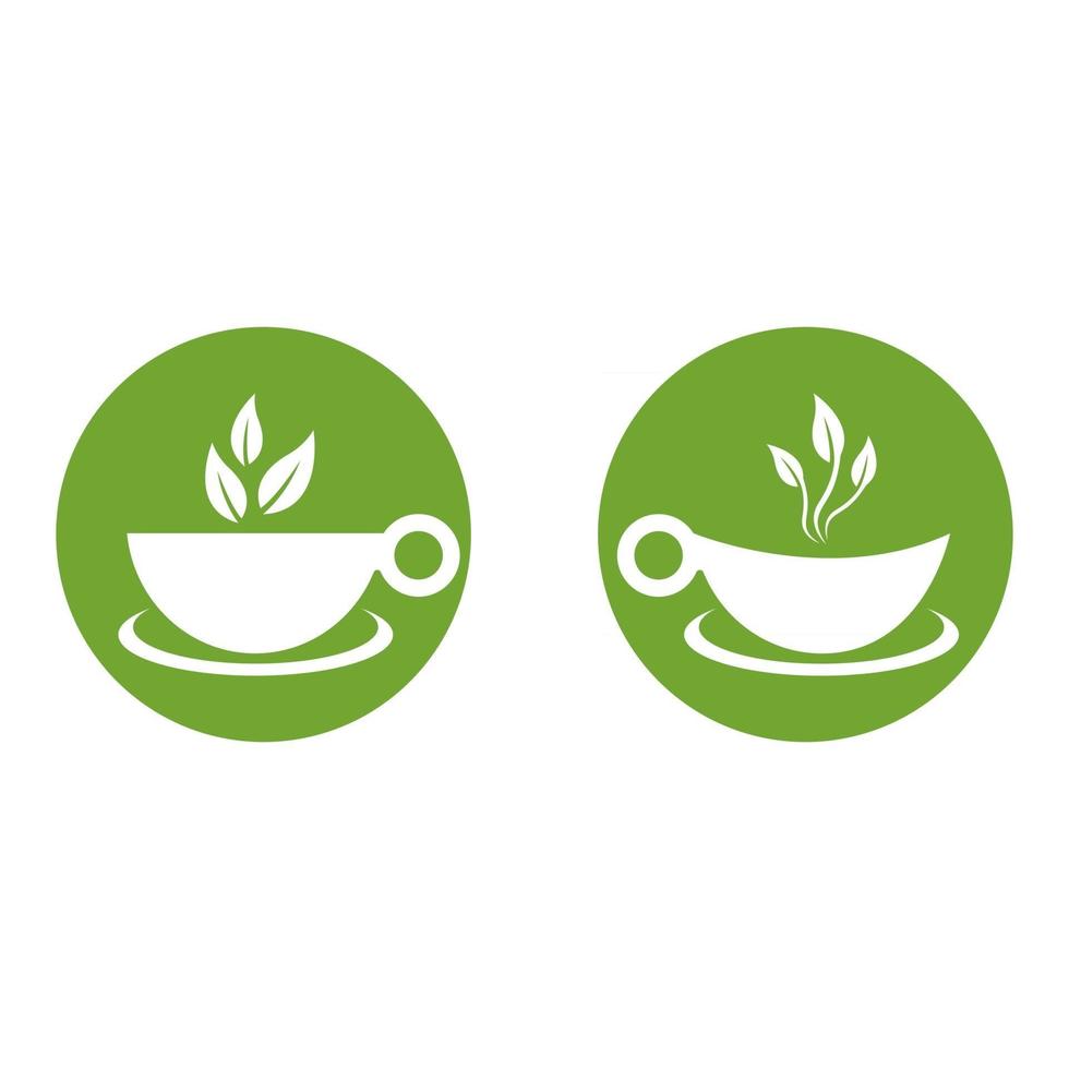 Tea cup logo images vector