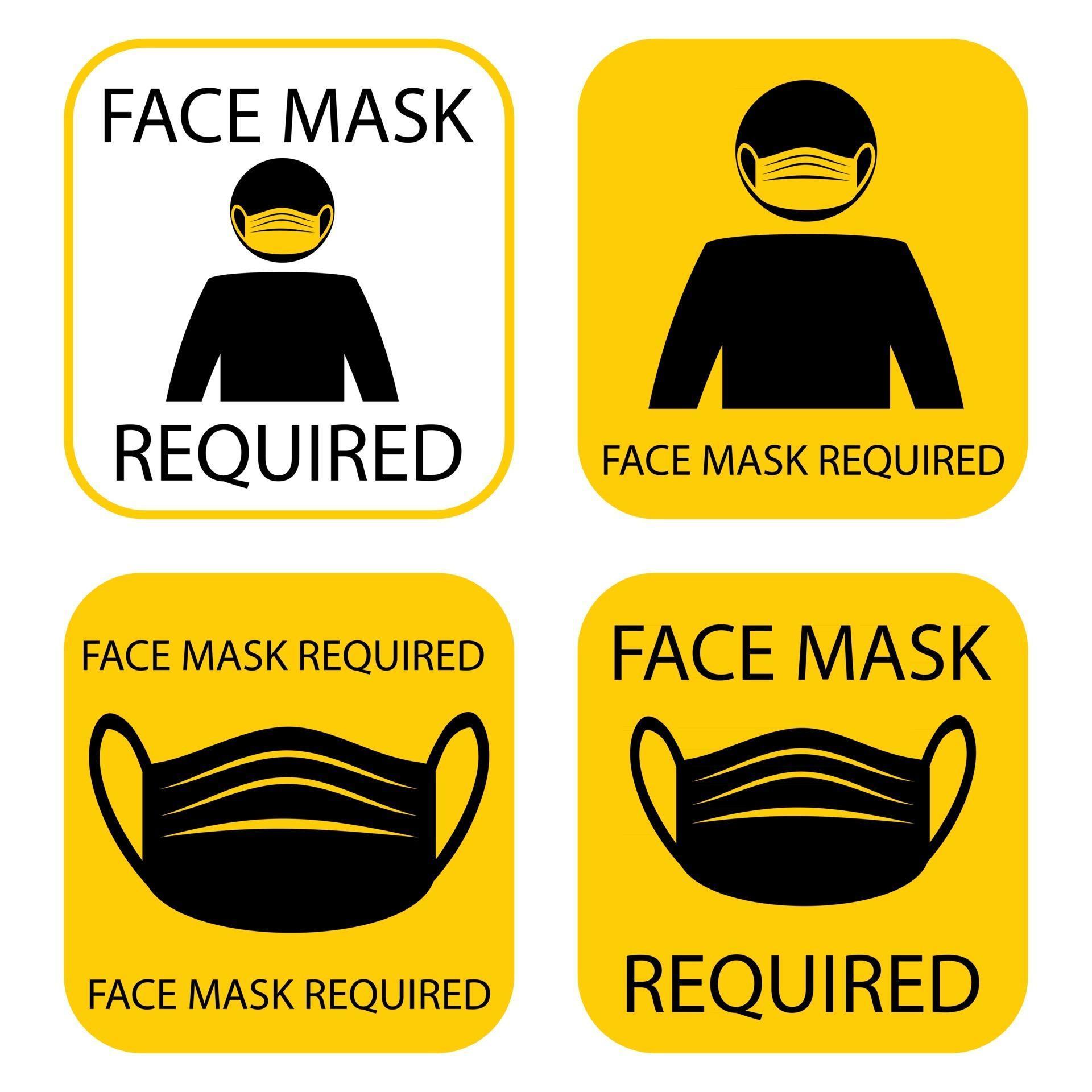 Face Mask/Covering Must be Worn Sticker Face Mask/Covering Must be Worn Sticker