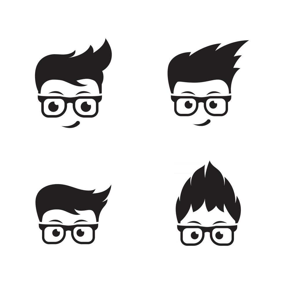 diseño de icono de vector de chico friki