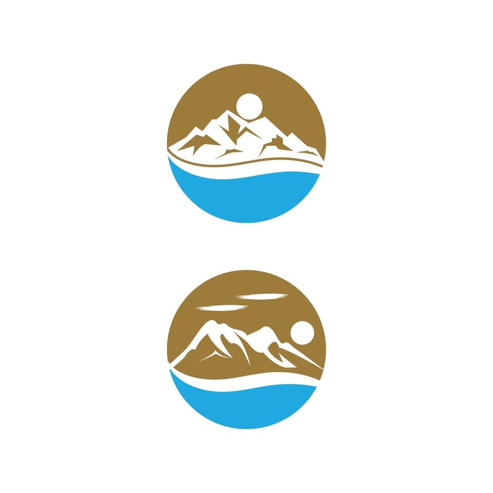 vector de diseño de logotipo de paisaje de montaña moderno simple, silueta de pico de montaje superior de hielo rocoso