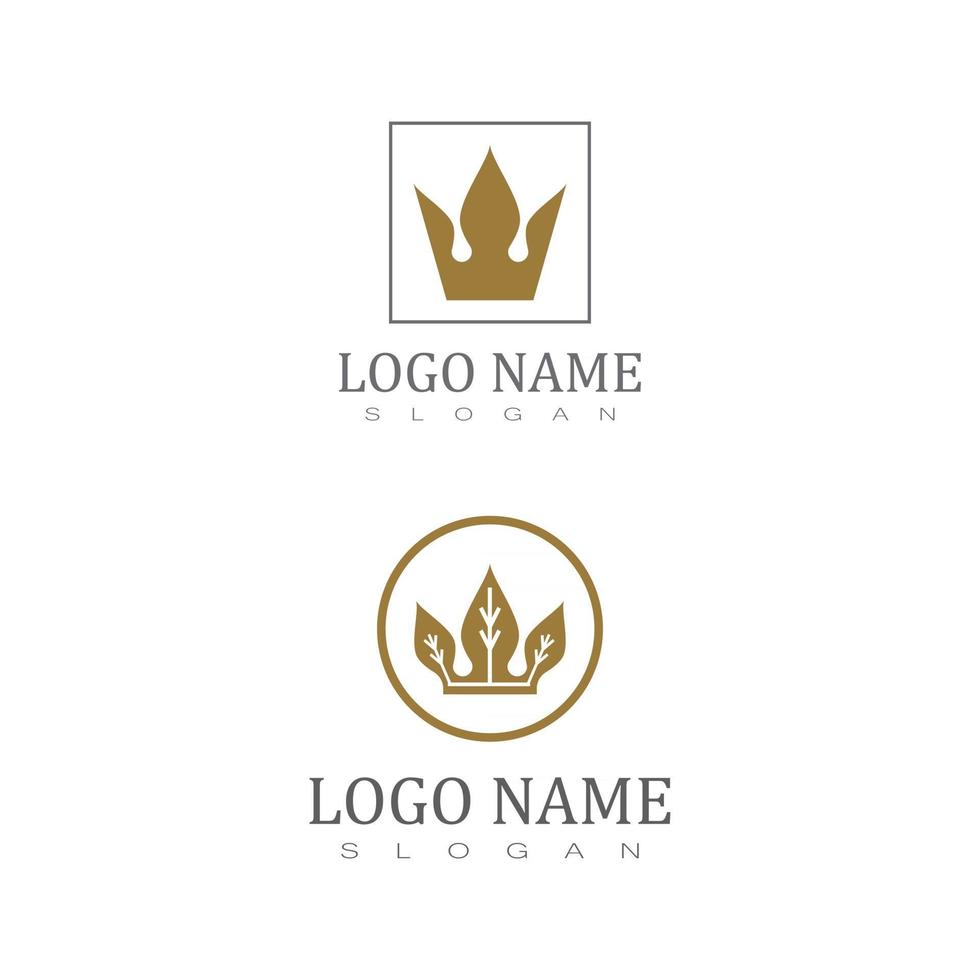 royal king queen crown elegante diseño de logotipo de lujo vector