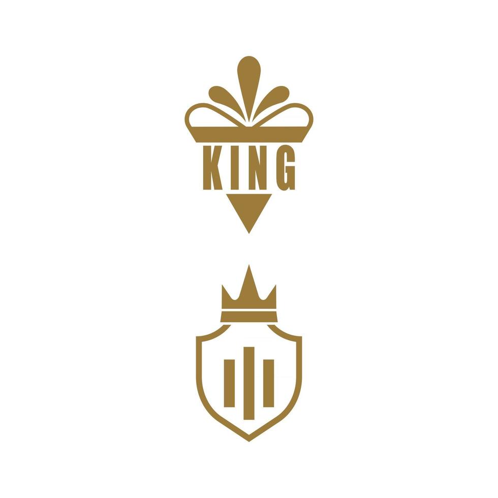 royal king queen crown elegante diseño de logotipo de lujo vector