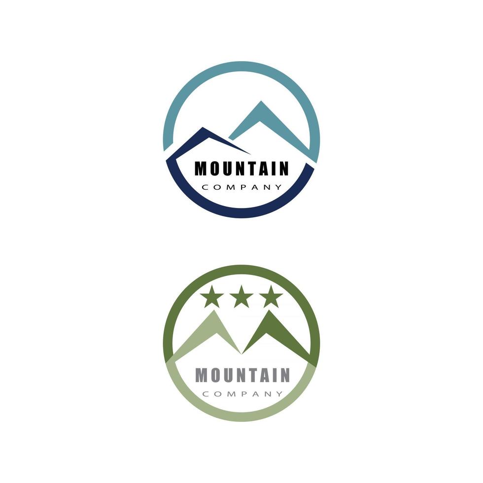 Simple Modern Mountain Landscape Logo Design Vector, Rocky Ice Top Mount Peak Silhouette vector