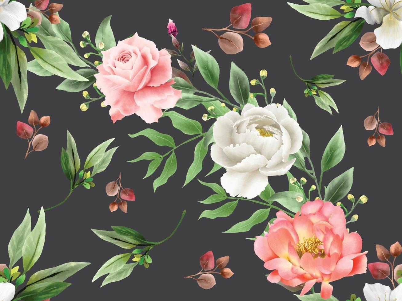 Romantic Floral Seamless Pattern vector