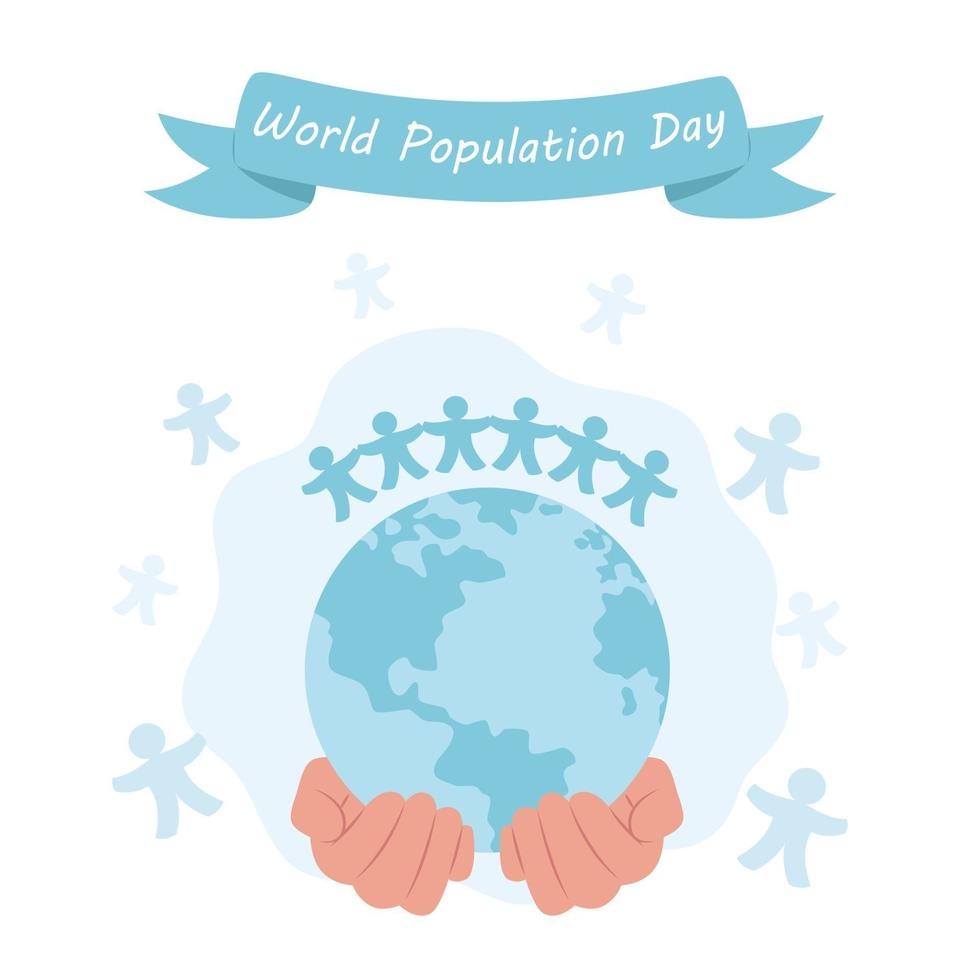 día mundial de la población, ilustración vectorial en estilo plano vector