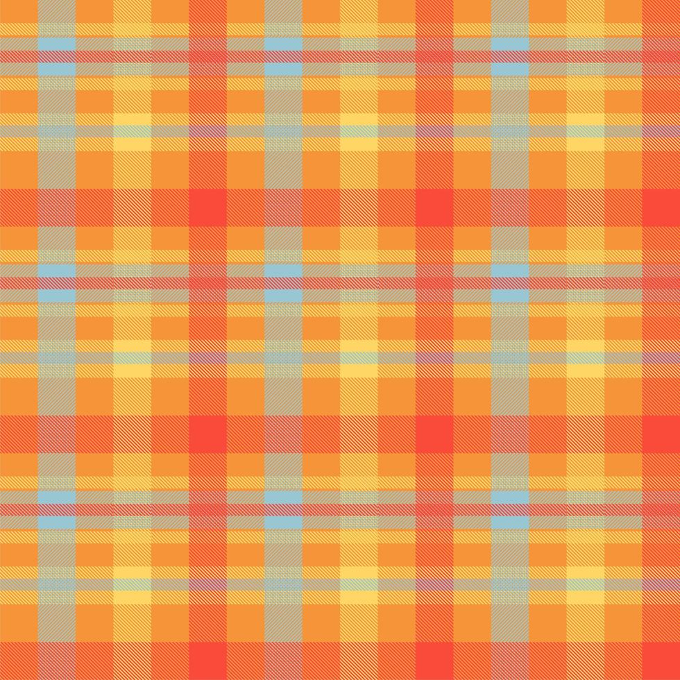 Tartan orange color seamless vector pattern