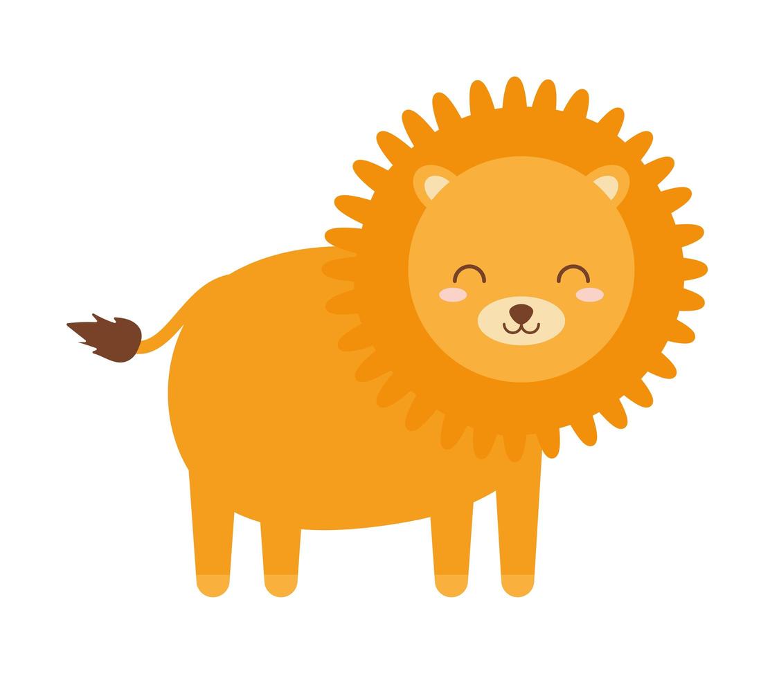 lindo león sonriente vector