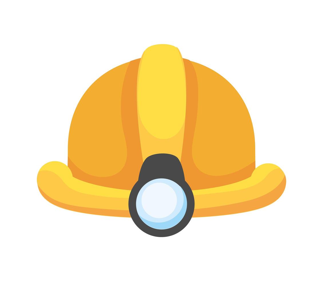 yellow mining helmet vector