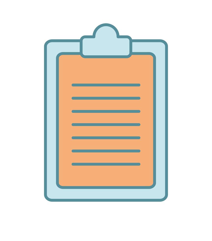 cute blue clipboard vector