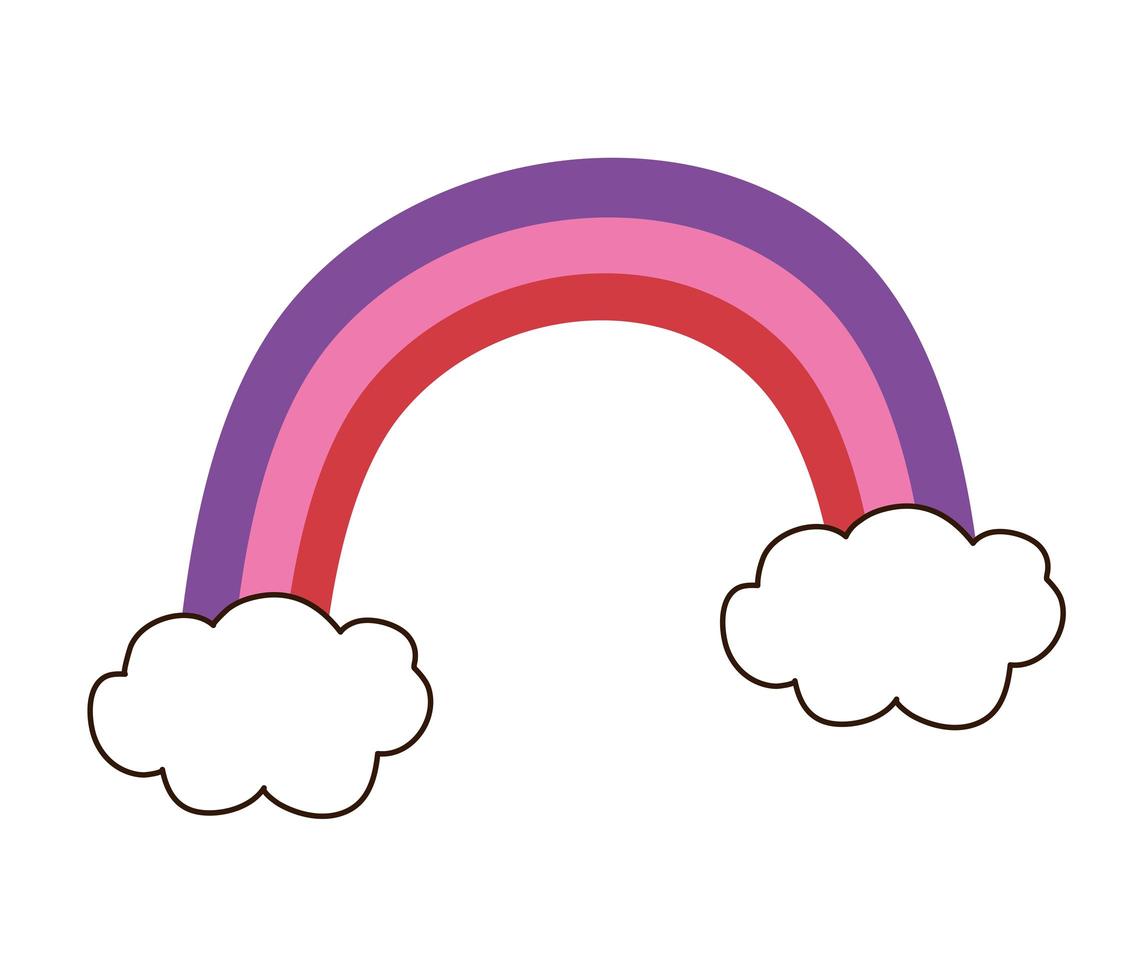 rainbow and clouds vector