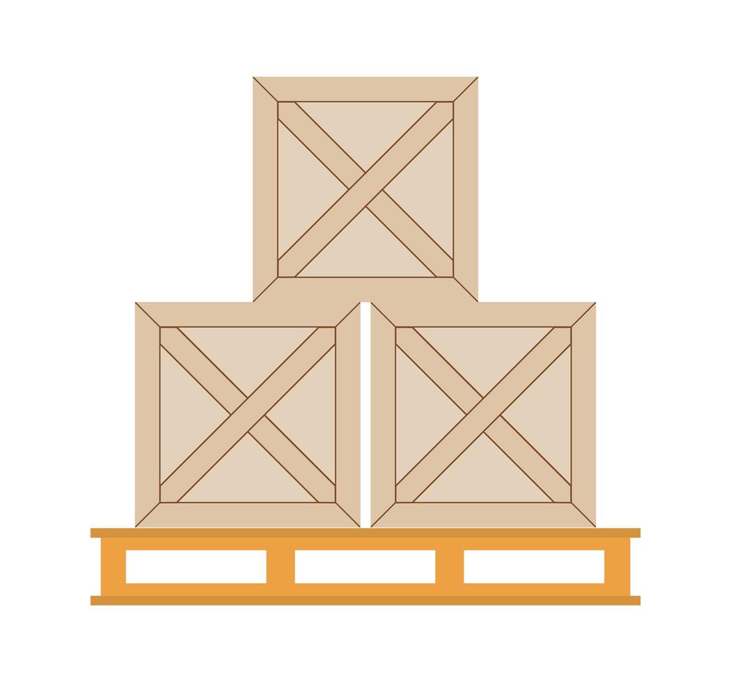 three wooden boxes vector