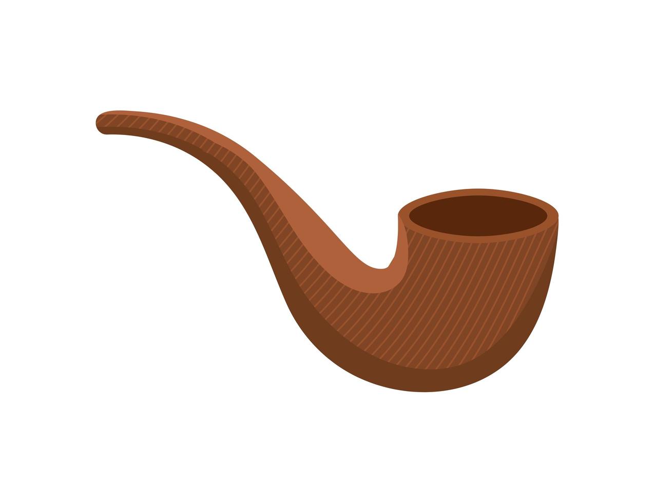 brown smoking pipe vector