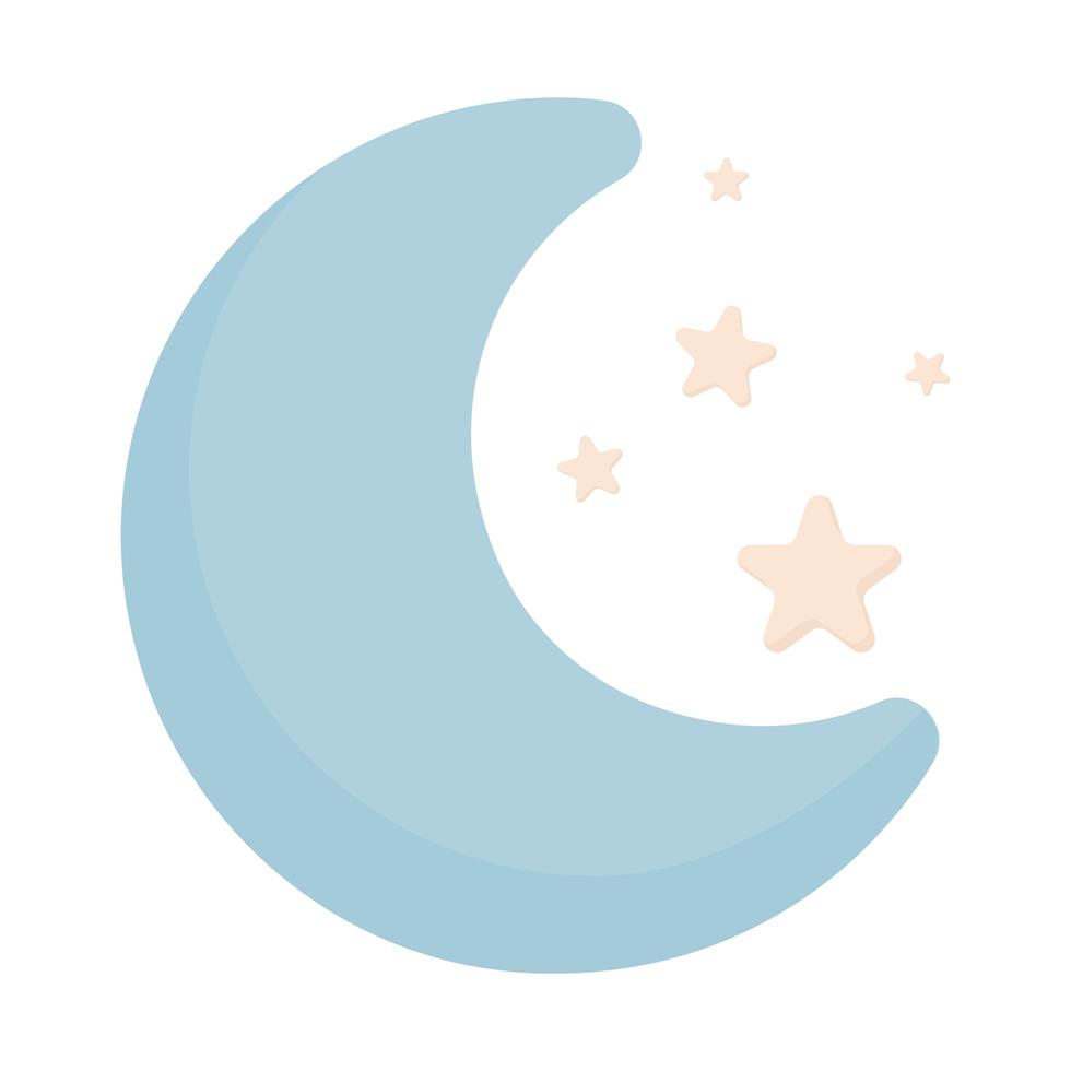 moon and stars vector