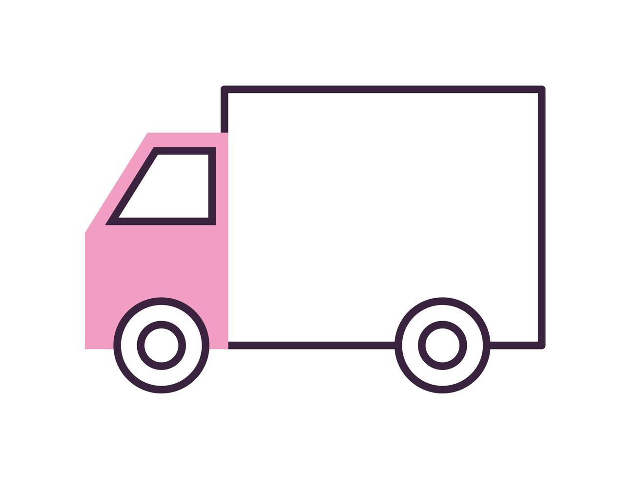 pink truck icon vector