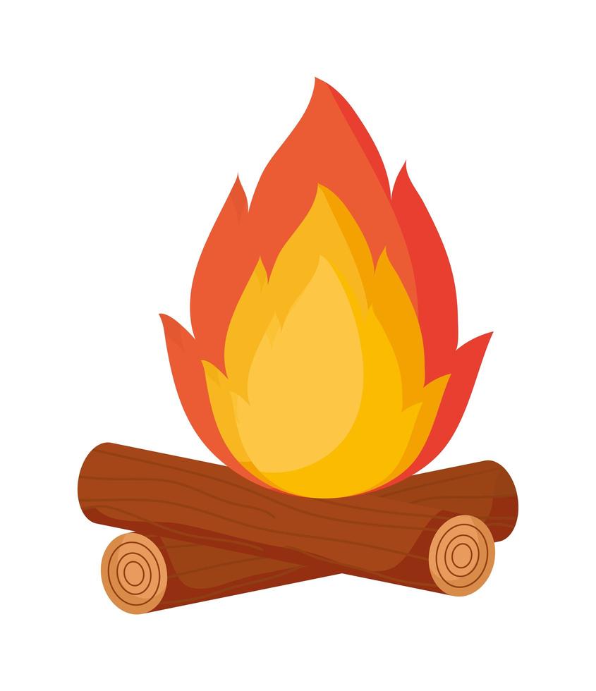 camping bonfire isolated vector