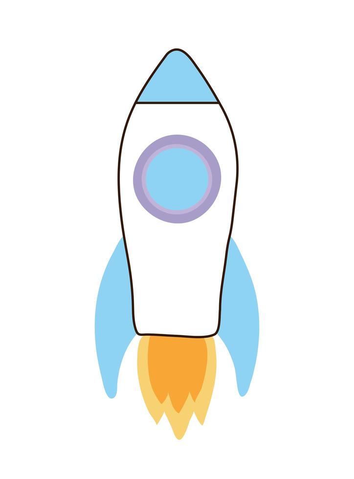 blue rocket design vector