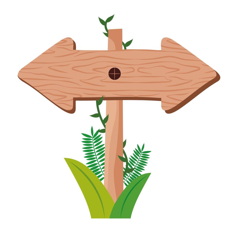 wood arrow singboard vector