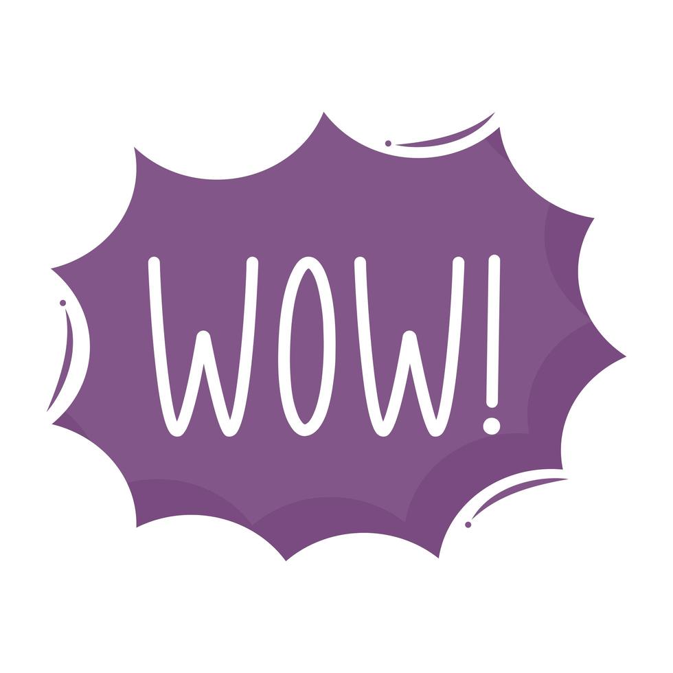 wow text balloon vector