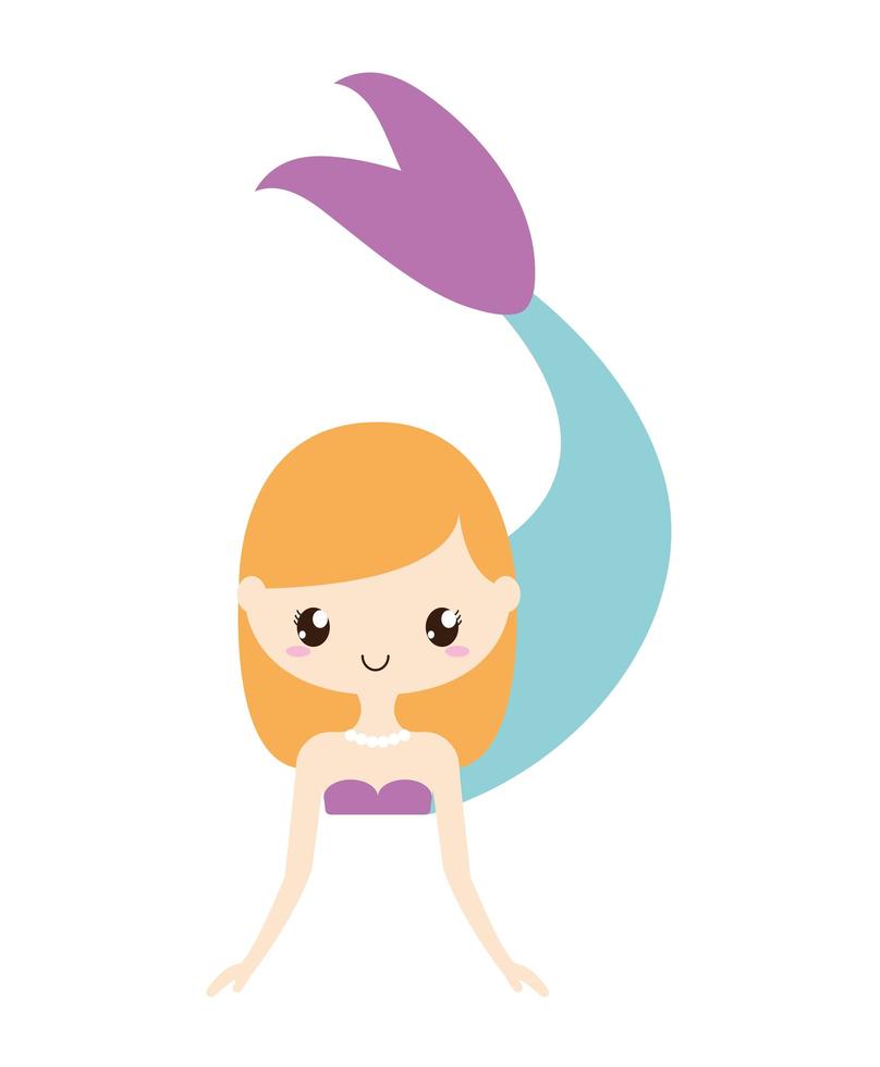 pretty mermaid icon vector