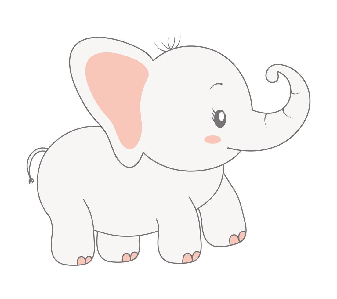 lindo bebé elefante vector