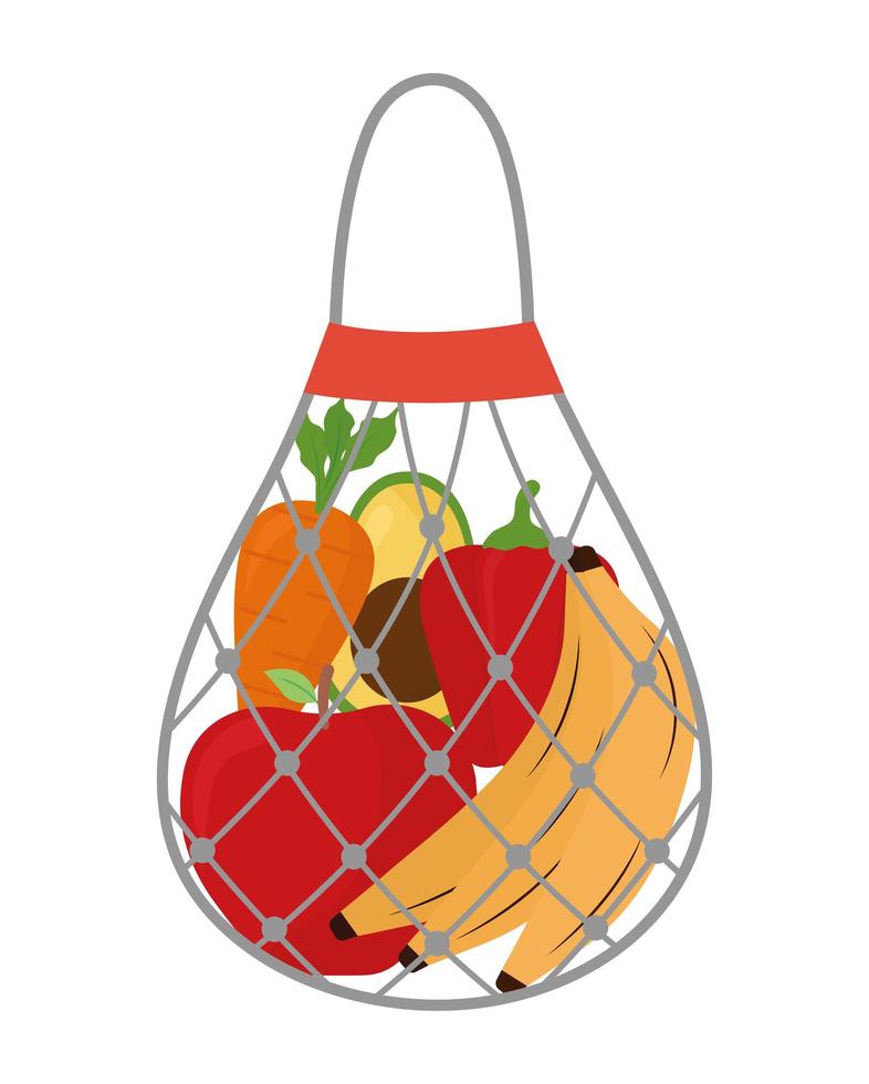 bag with vegetables vector