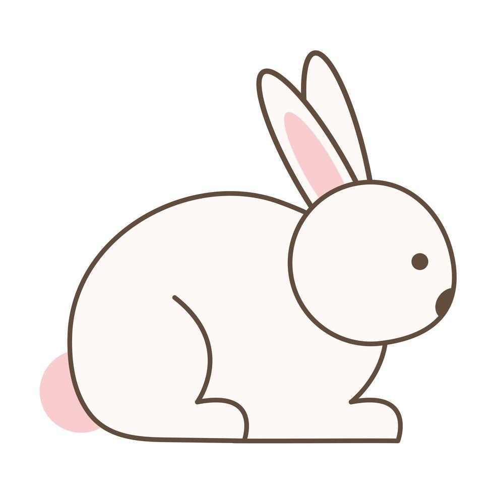 cute pink rabbit vector