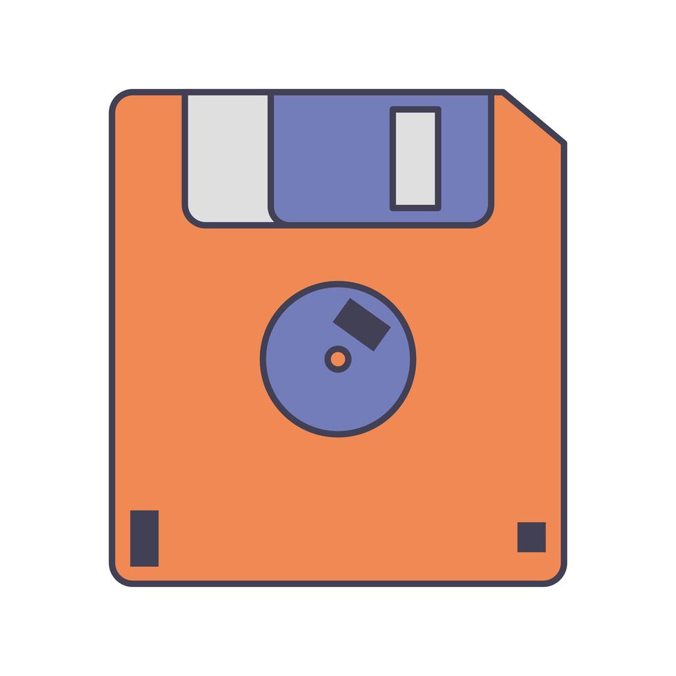 orange diskette icon vector