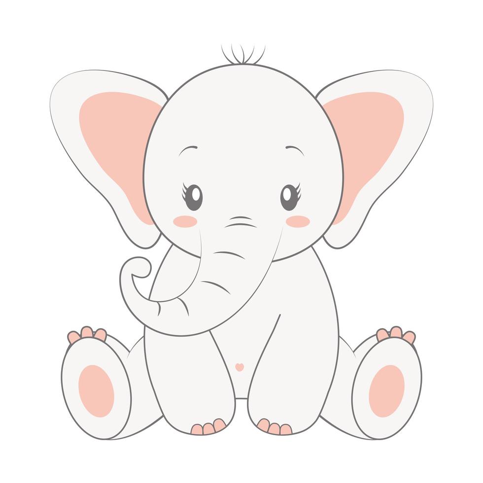 baby elephant icon vector