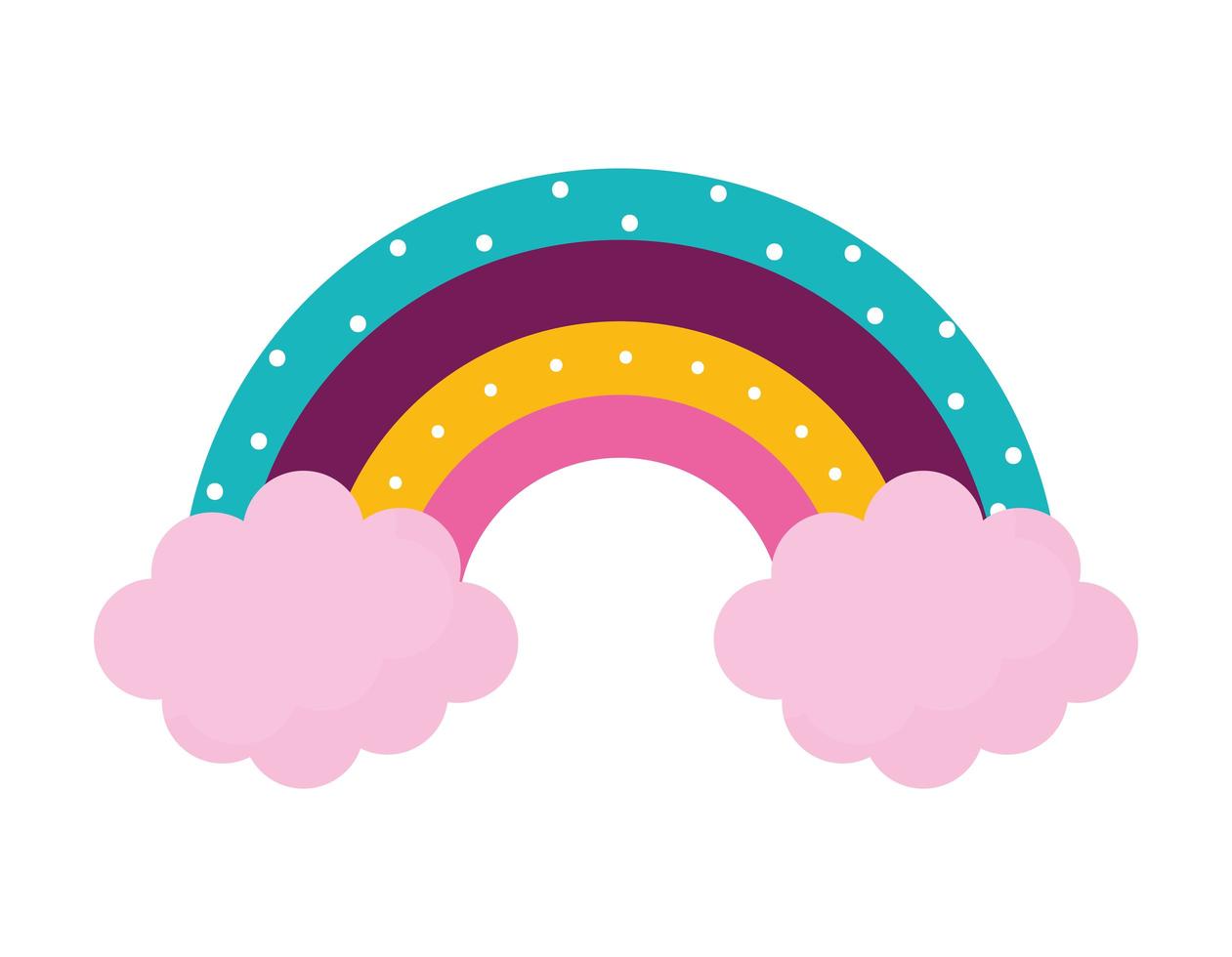 rainbow and clouds 2748995 Vector Art at Vecteezy