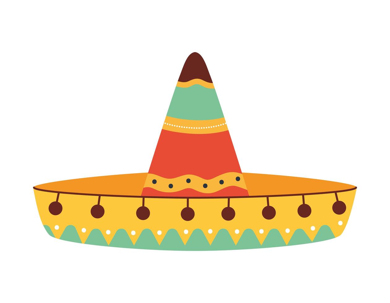 sombrero mexicano de colores vector