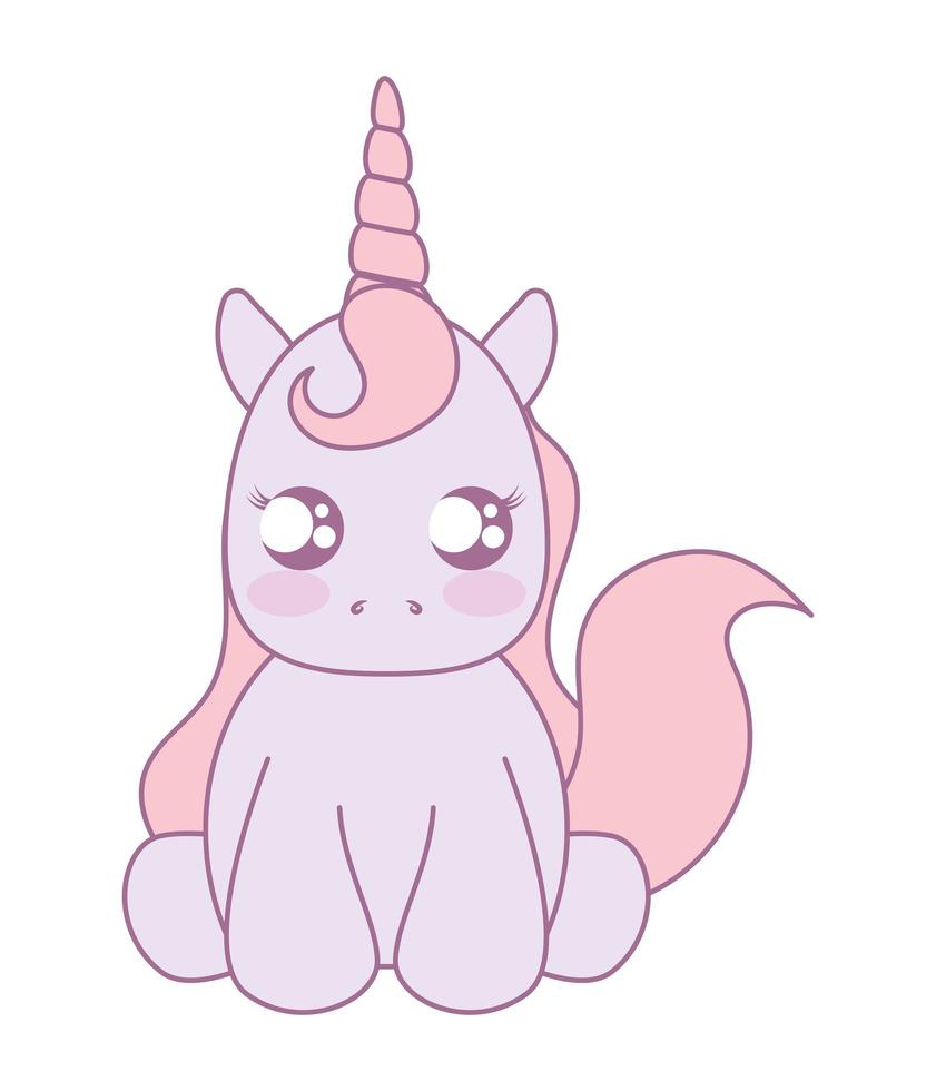 lindo bebé unicornio vector