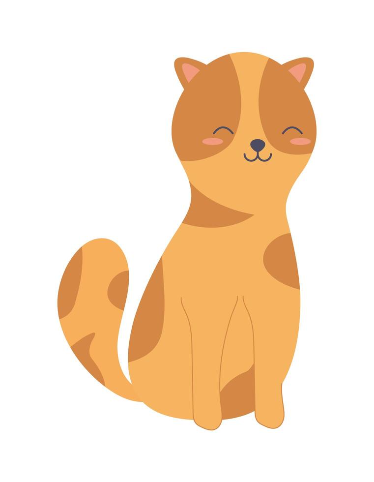 lindo gato sonriente vector