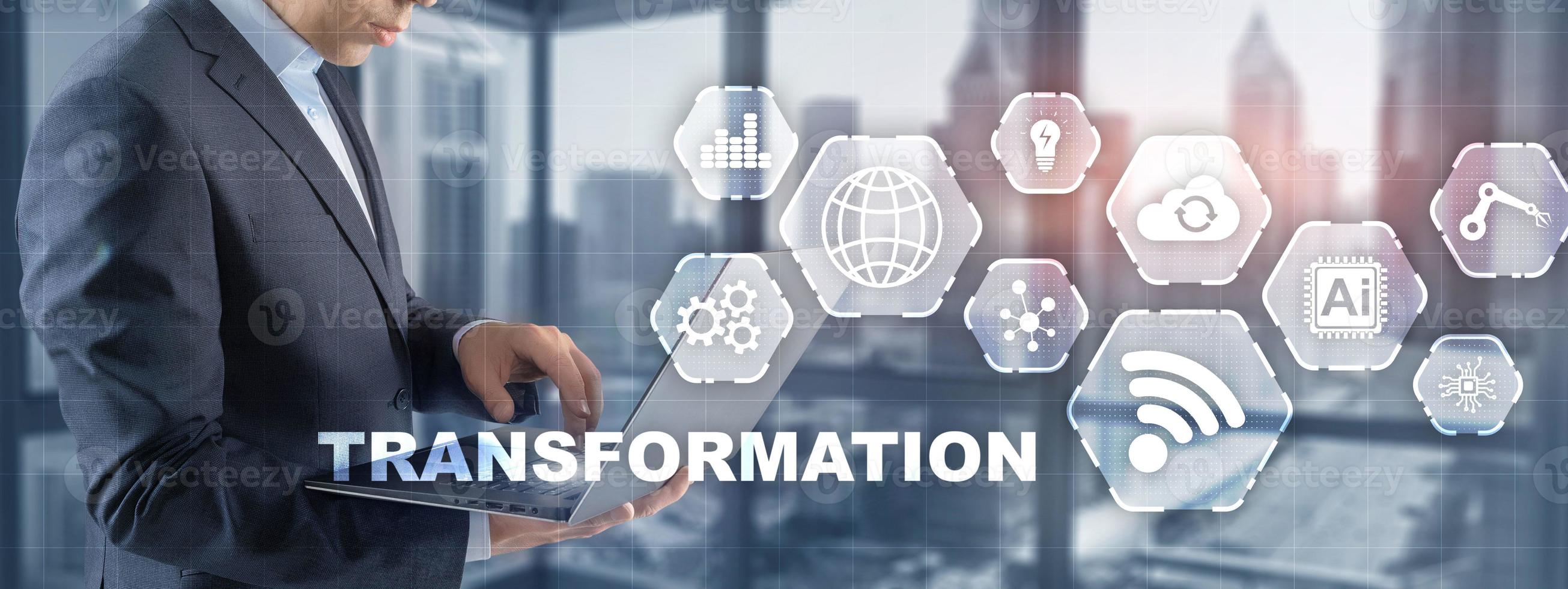 Digital transformation digitization of business processes and modern technology photo