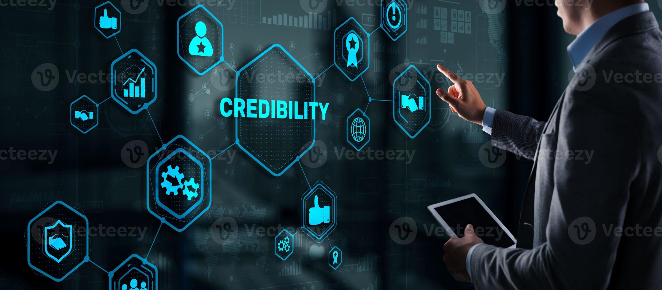 Credibility improvement. Modern business solution concept photo