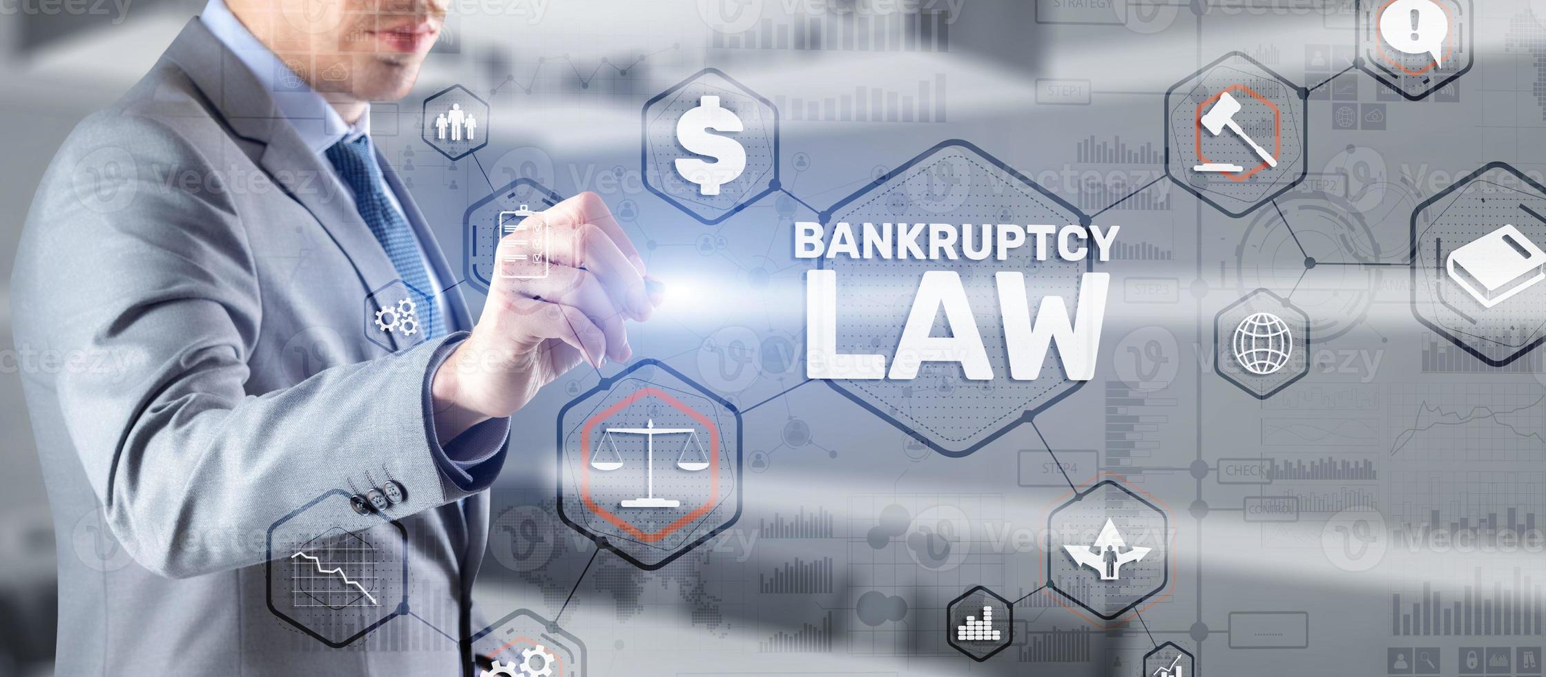 Judicial decision lawyer business concept. Bankruptcy law concept photo