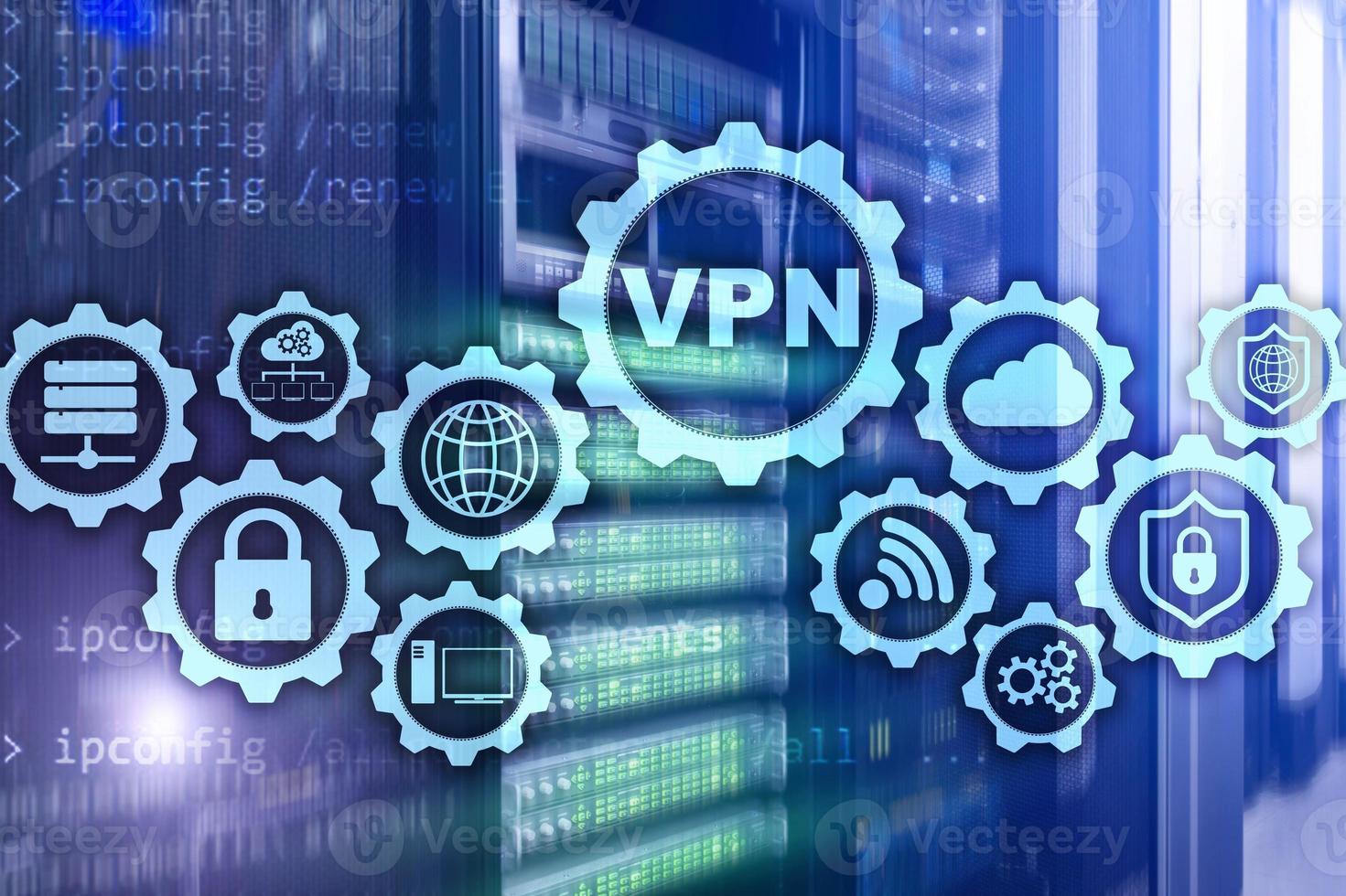 conexión VPN segura. red privada virtual o concepto de seguridad de internet. foto