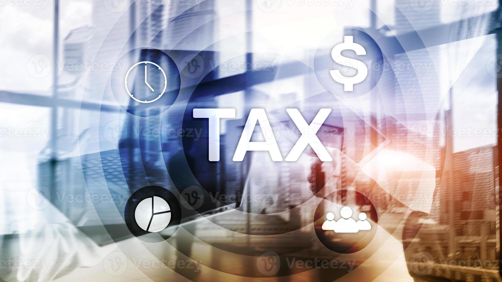 Tax Digarams, Business and Financial concept on blurred background. photo