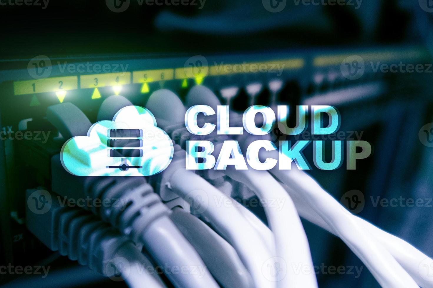 Cloud backup. Server data loss prevention. Cyber security. photo